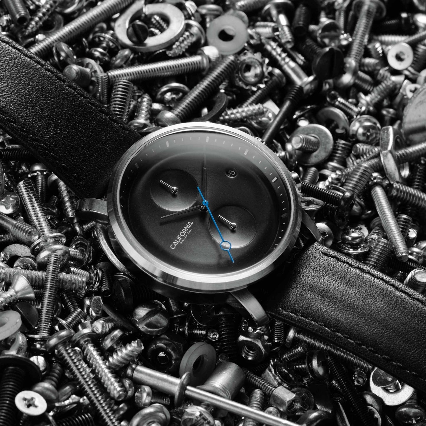 California Watch Co Golden Gate Chrono Leather Silver Black