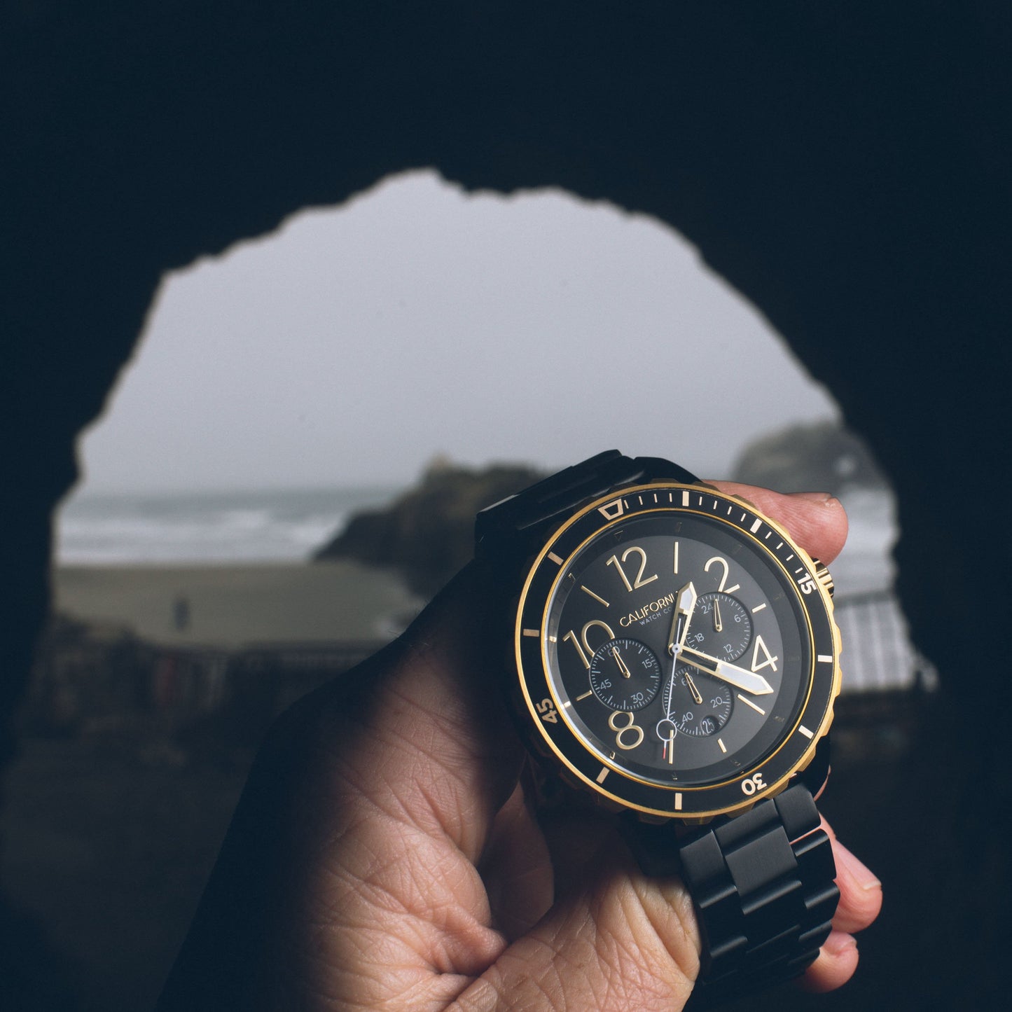 California Watch Co. Mavericks Chrono SS All Black Gold