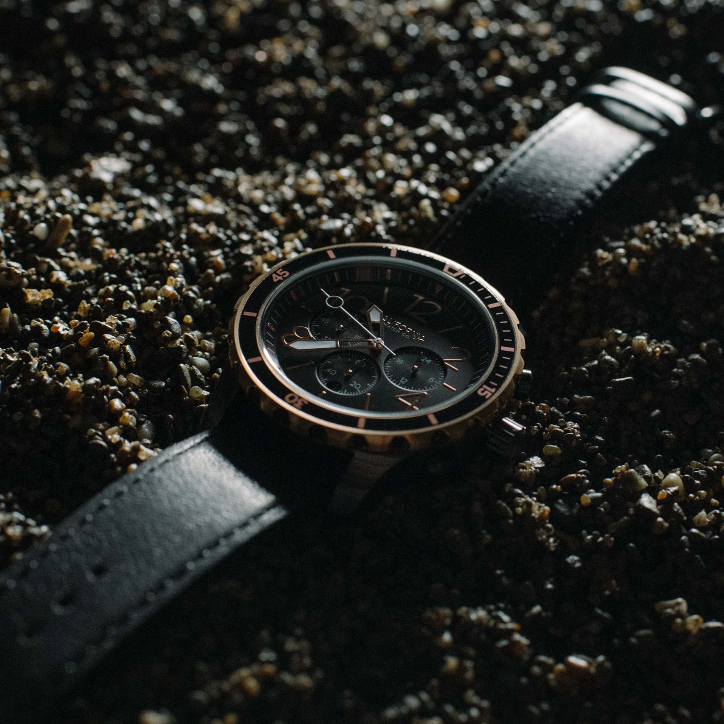 California Watch Co. Mavericks Chrono Leather Gunmetal Rose Gold