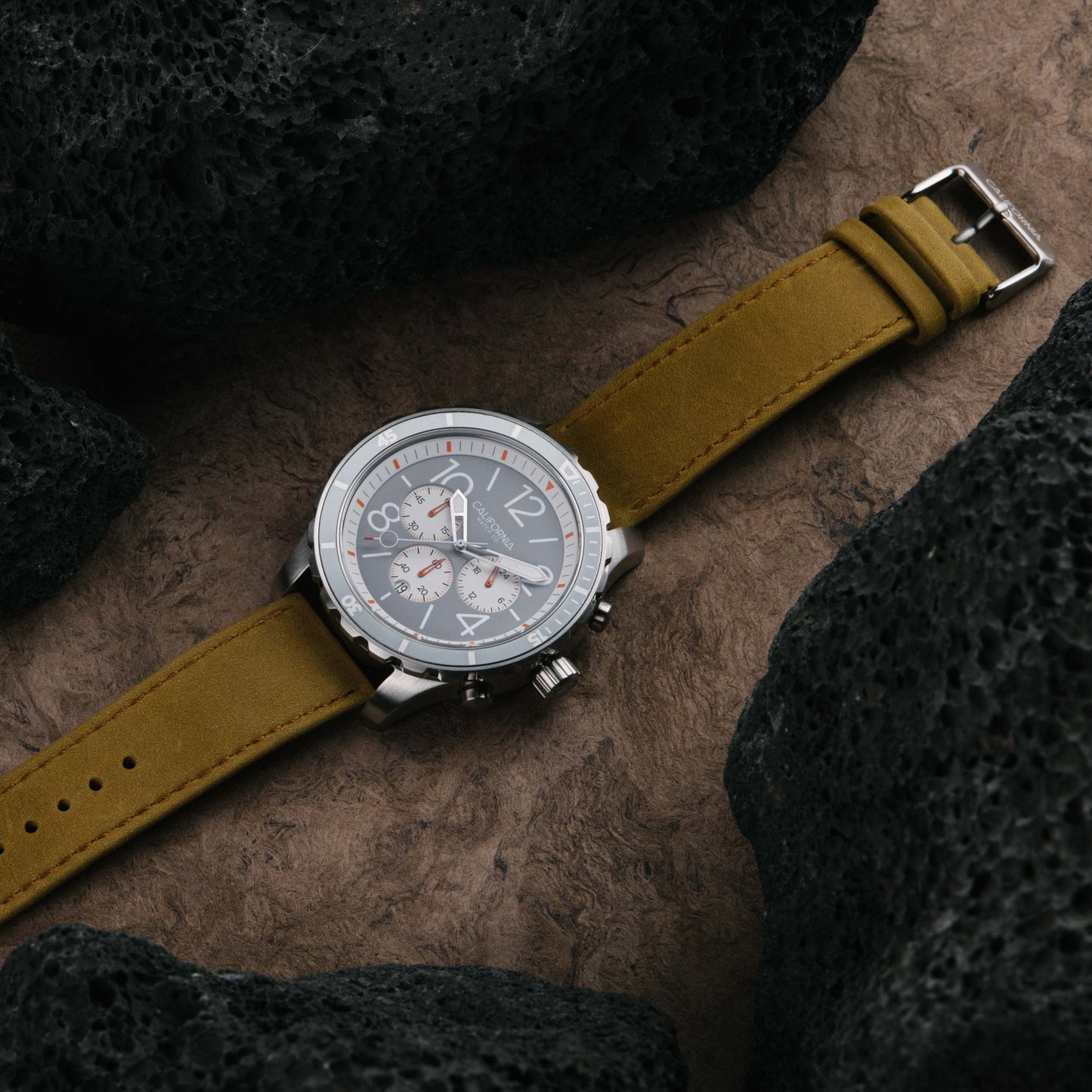 California Watch Co Mavericks Chrono Leather Sand Gray White