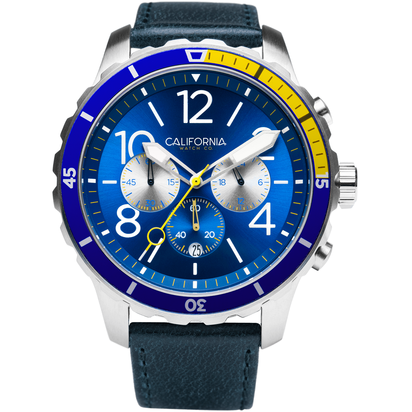 Mavericks Chrono Leather Navy Yellow