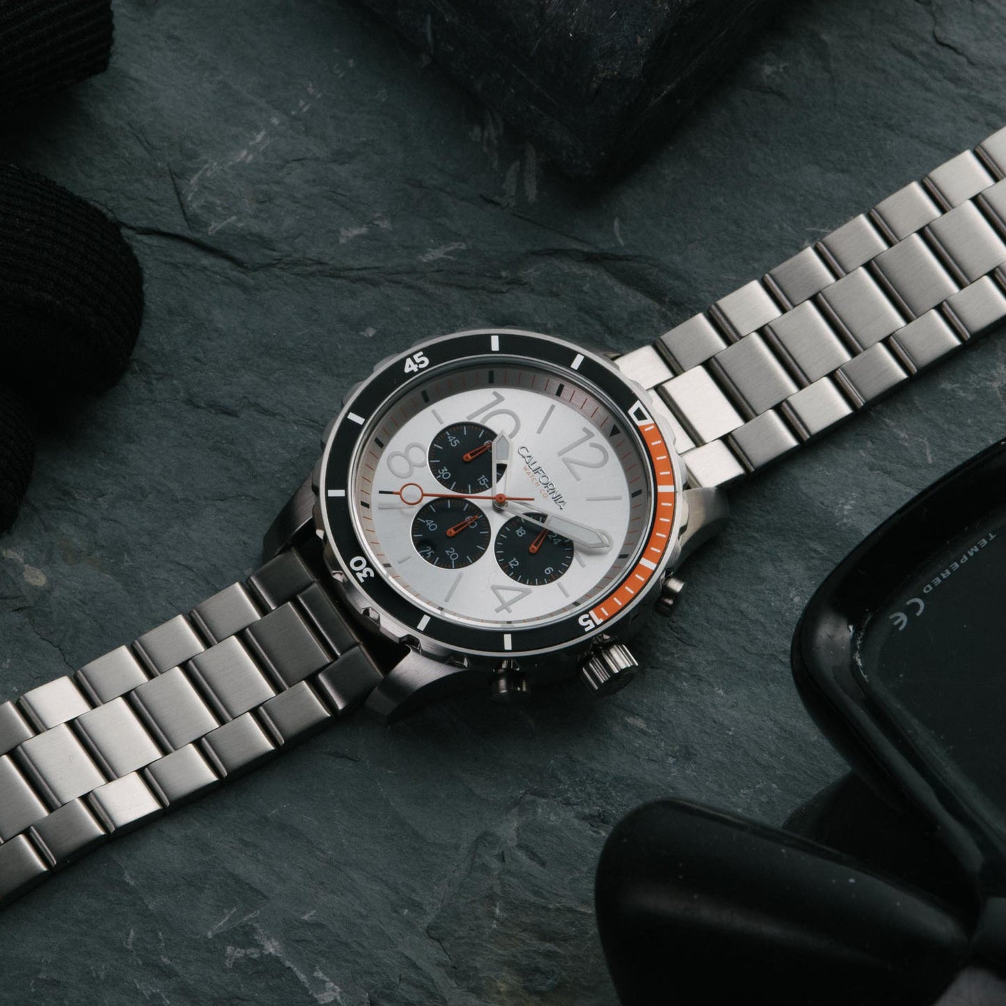 California Watch Co Mavericks Chrono SS Silver Orange