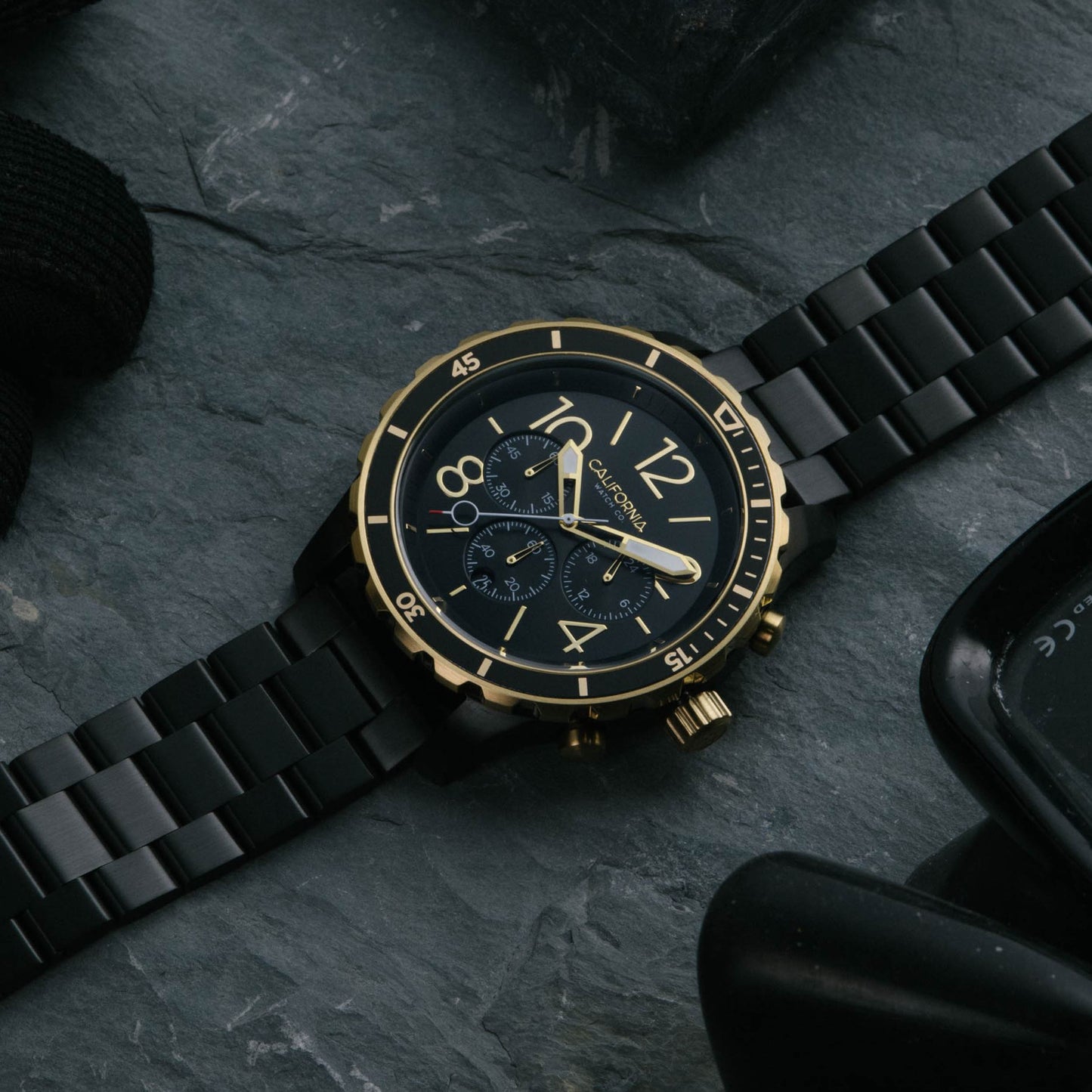 California Watch Co Mavericks Chrono SS Black Gold