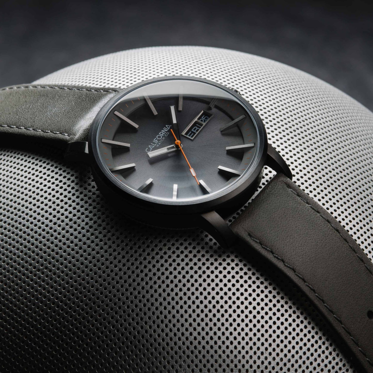 California Watch Co Mojave Leather Gunmetal Orange