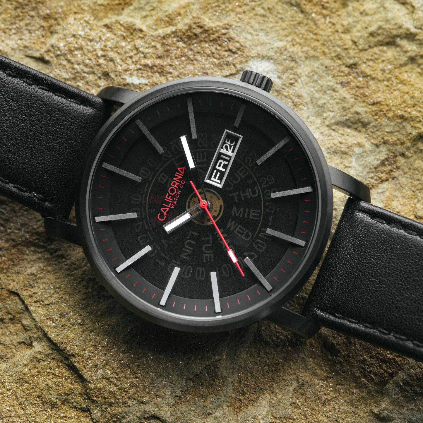 California Watch Co Mojave Leather All Black Smoke