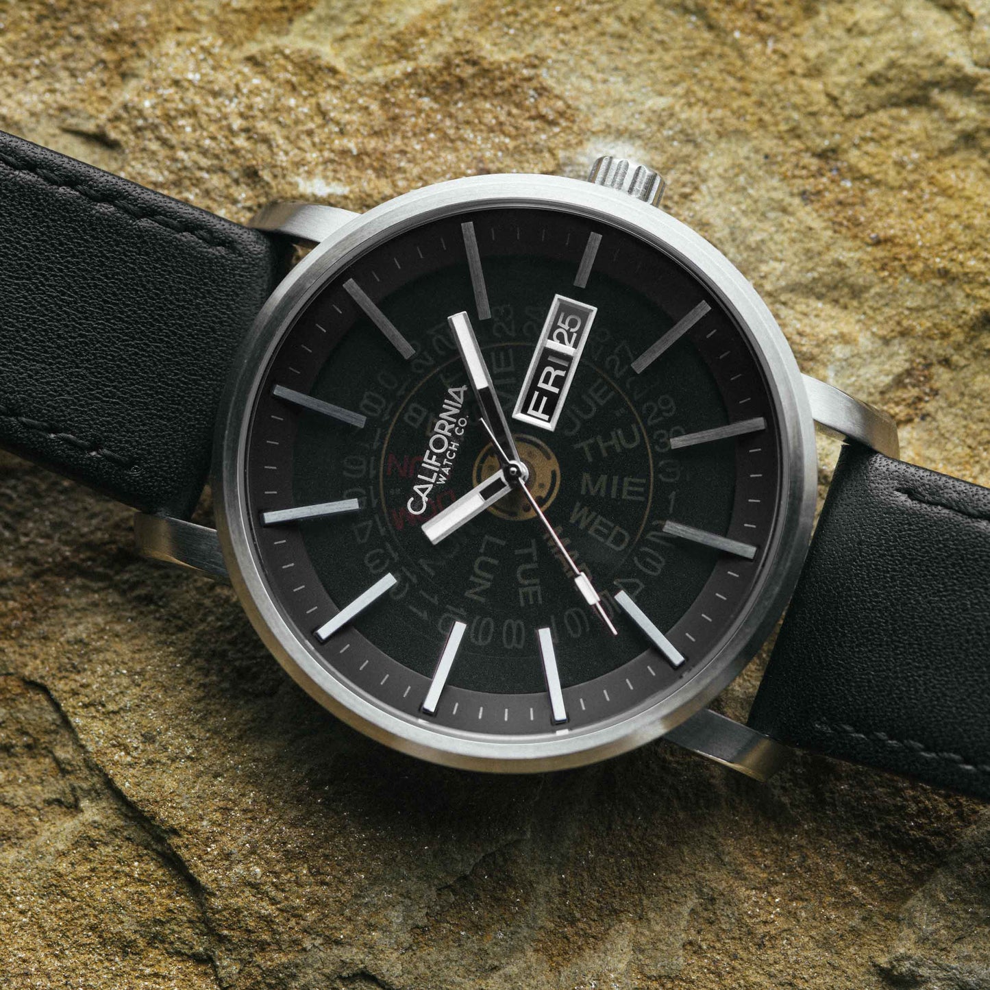 California Watch Co Mojave Leather Silver Black Smoke