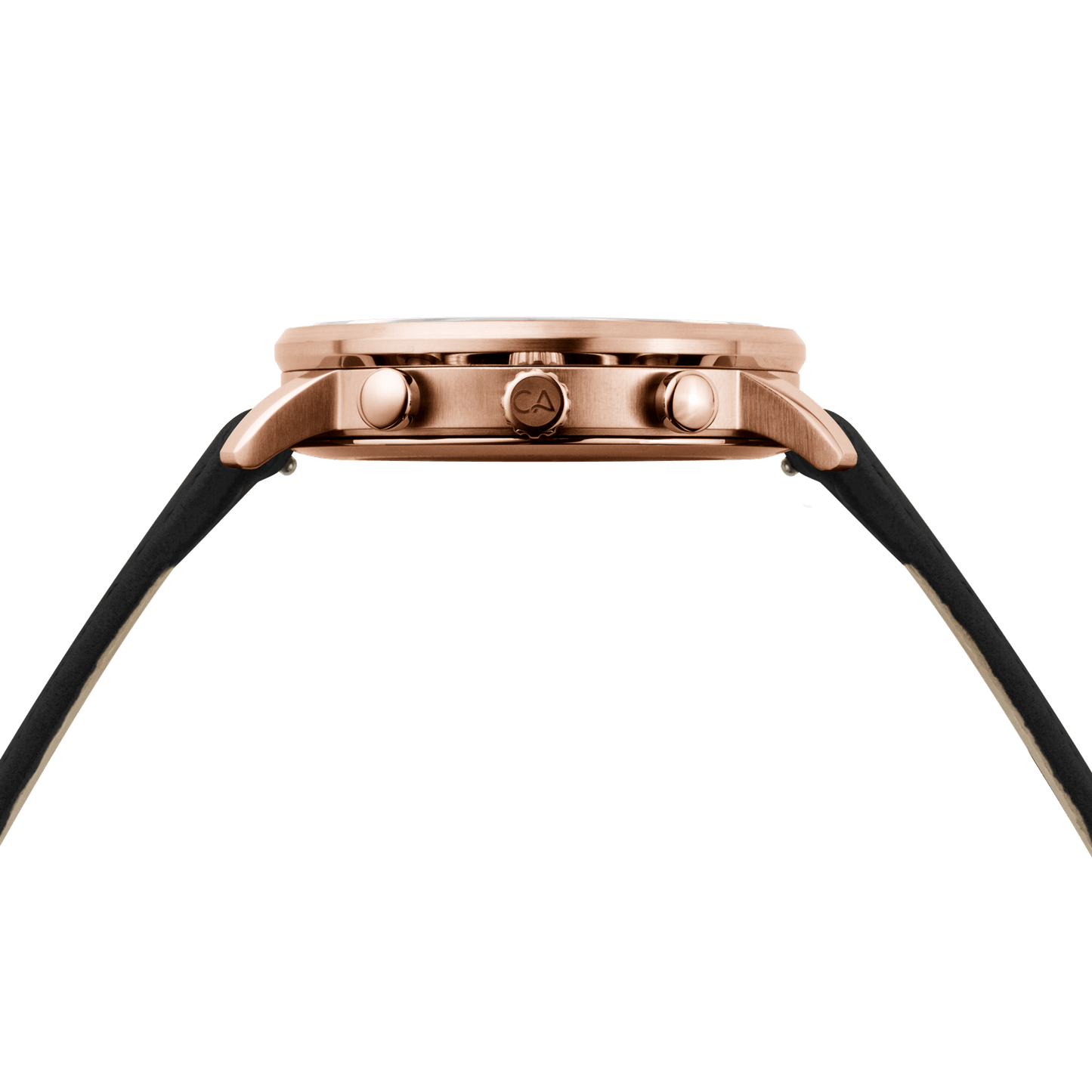 California Watch Co. Golden Gate Chrono Leather rose gold black side