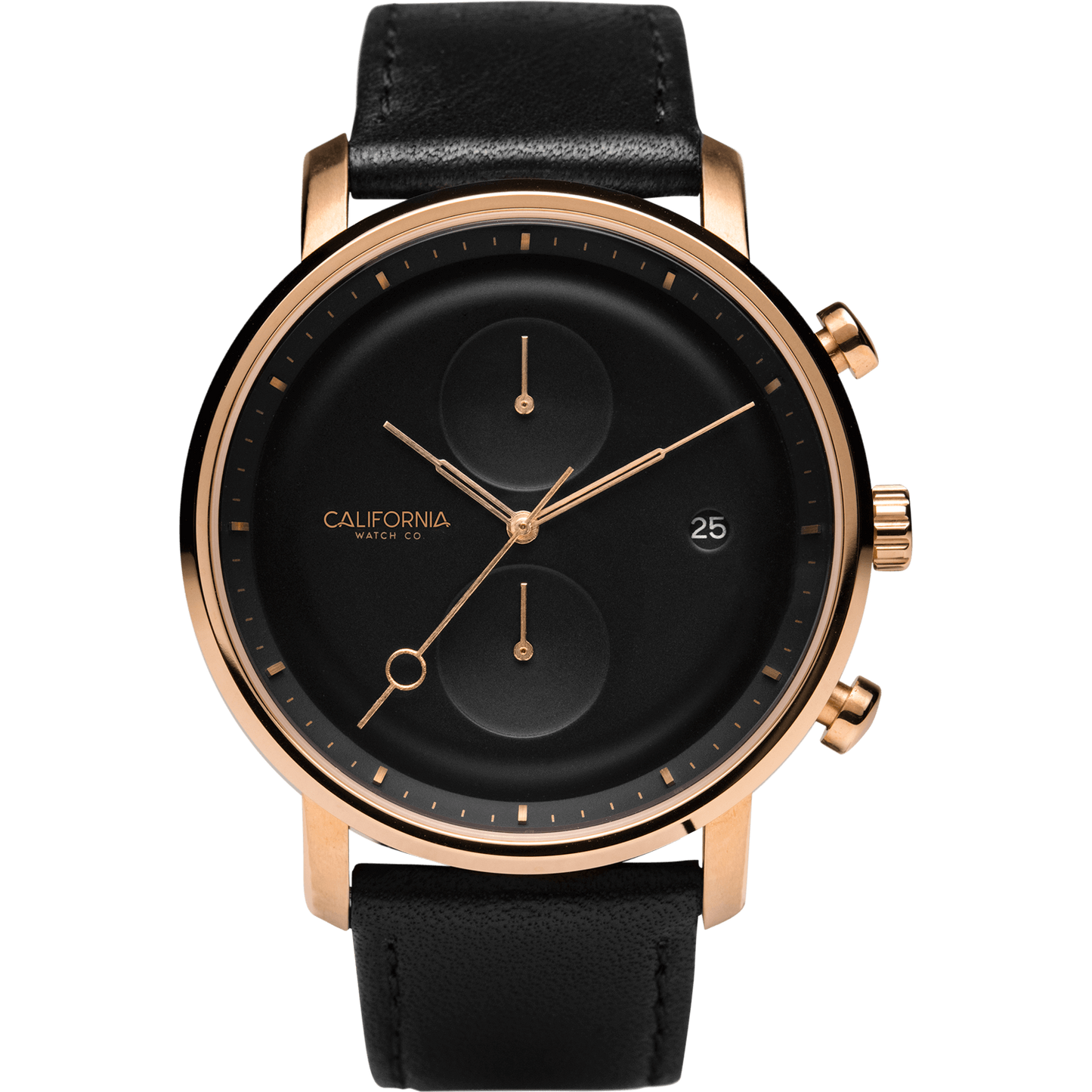 California Watch Co. Golden Gate Chrono Leather Rose Gold Black