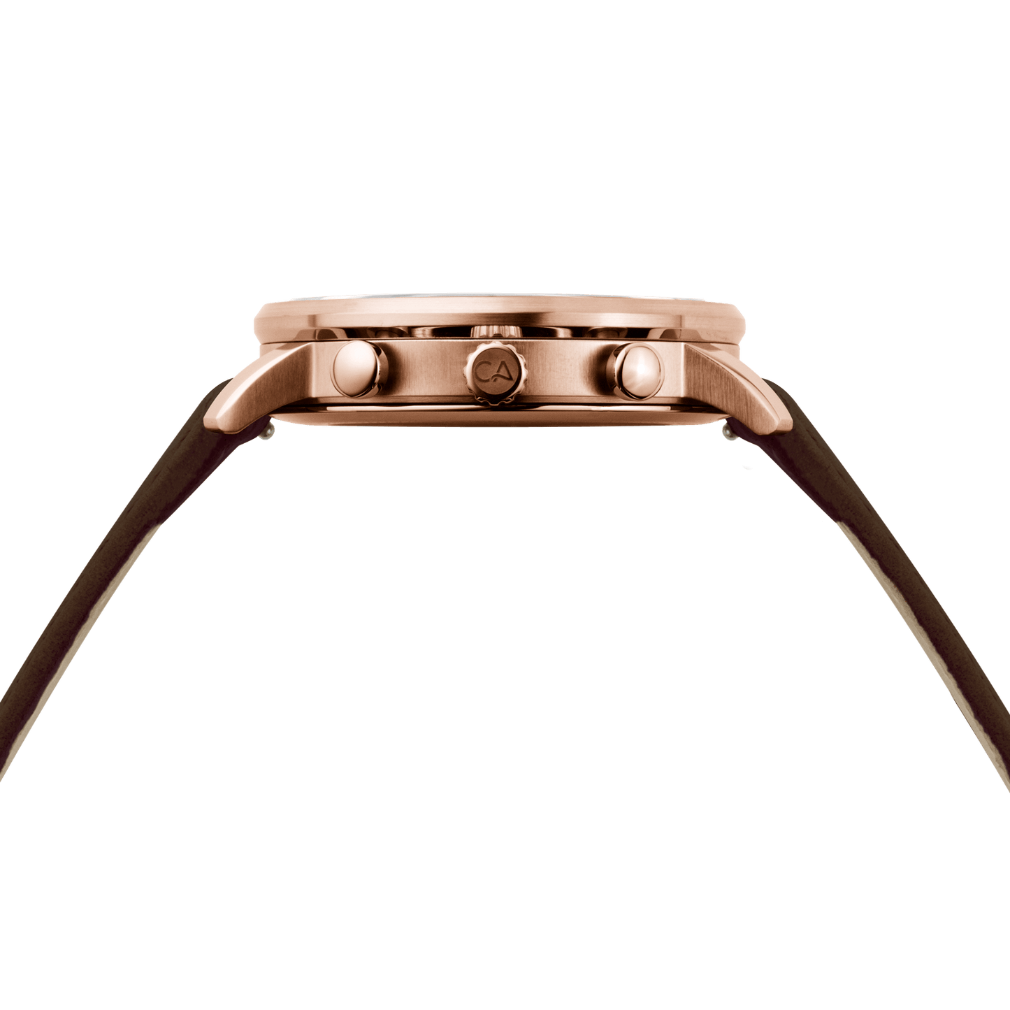 California Watch Co. Golden Gate Chrono Leather rose gold white side