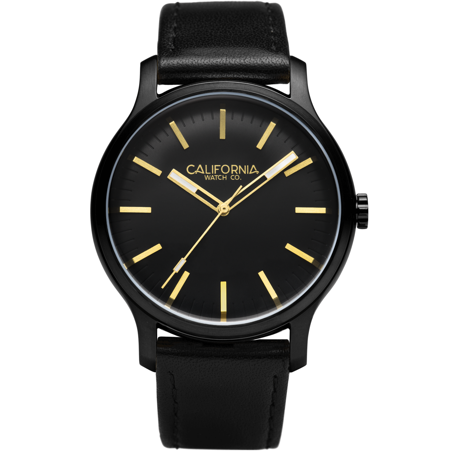 Laguna 40 Leather All Black Gold California Watch Co