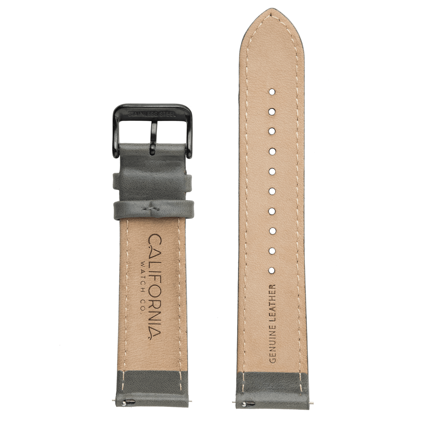 22mm Leather Gray Gunmetal