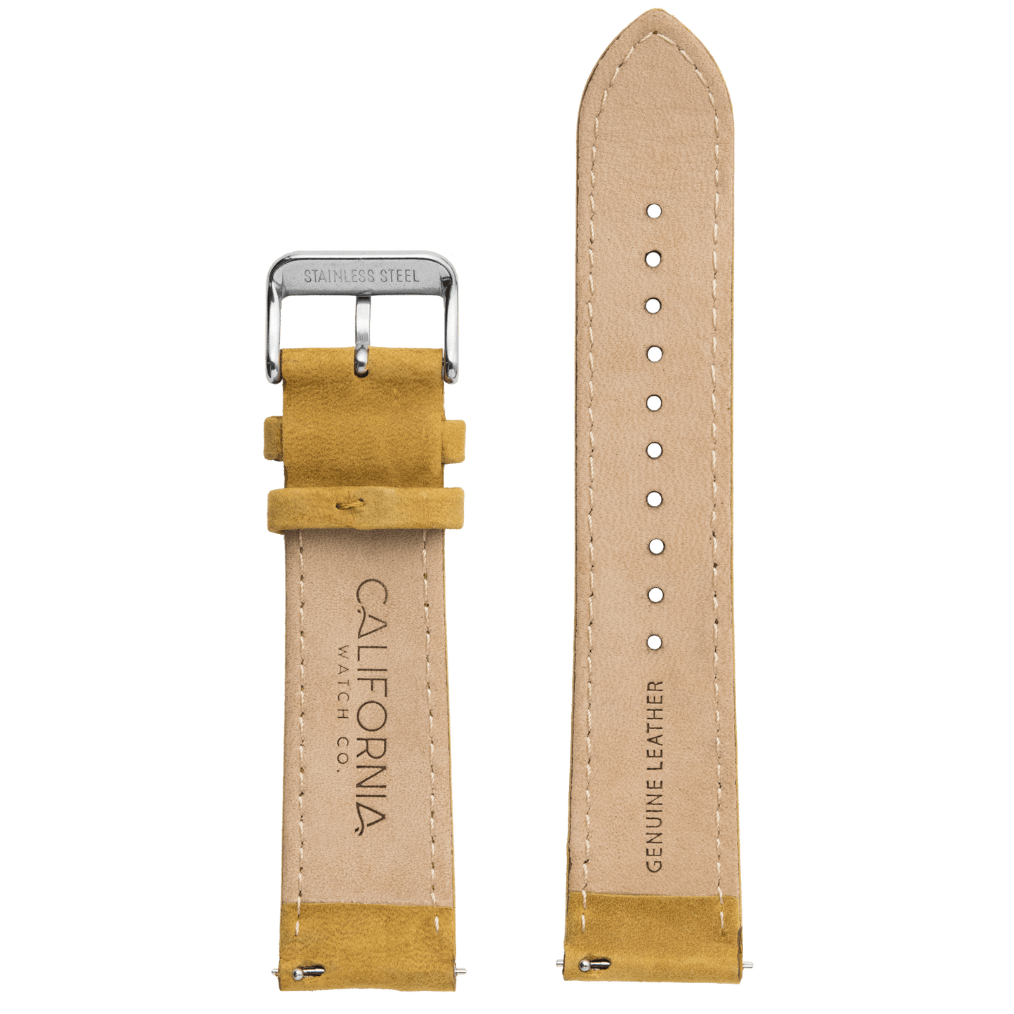 22mm Leather Tan Silver