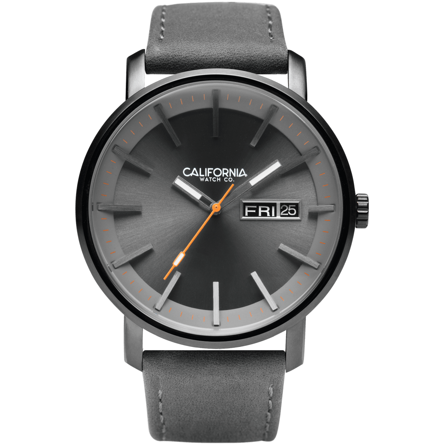 California Watch Co Mojave Leather Gunmetal Orange