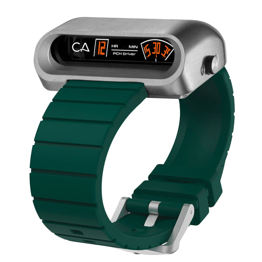 PCH Driver Jump Hour Brushed Silver Forest Green