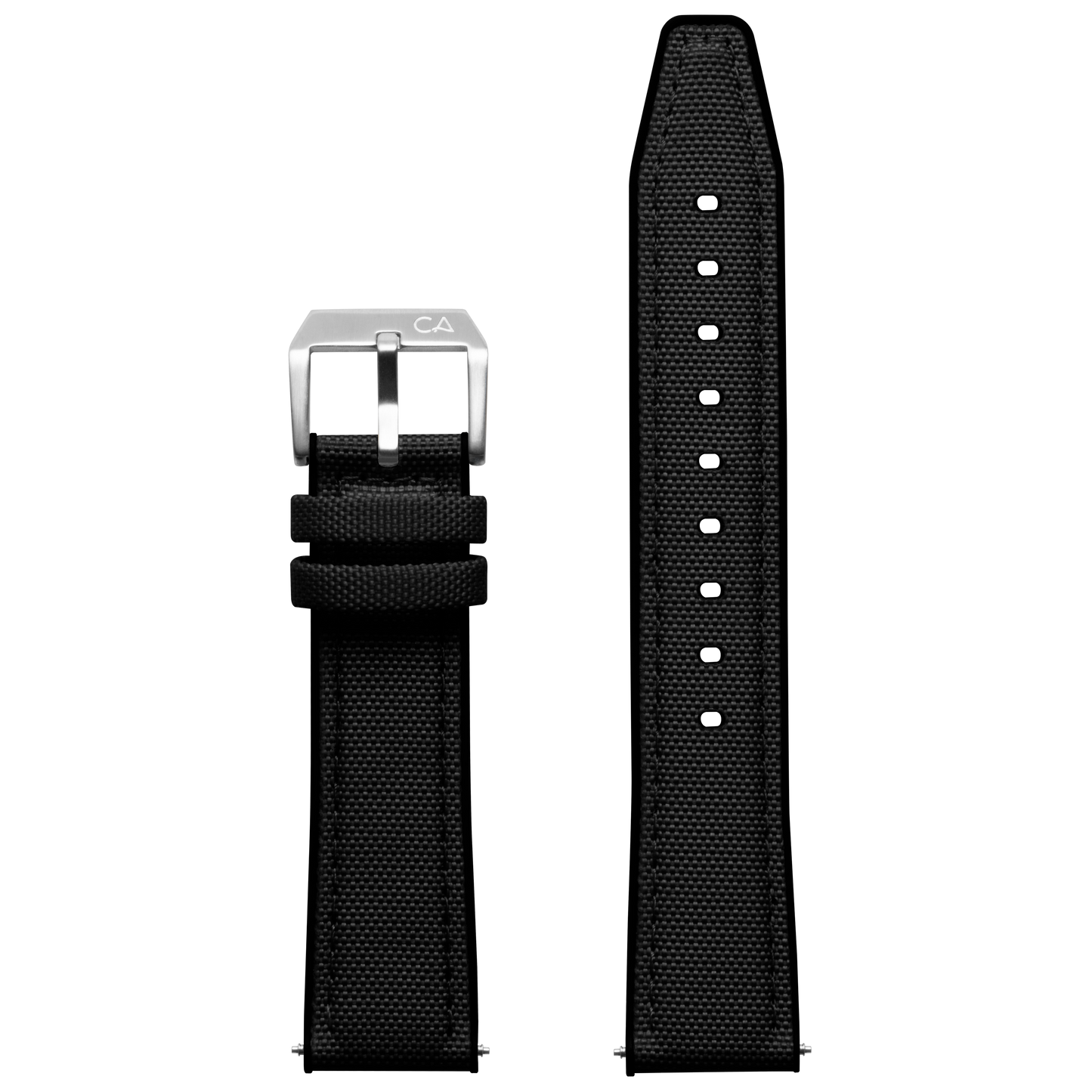 California Watch Co. 20mm Black Nylon Rubber Hybrid Strap