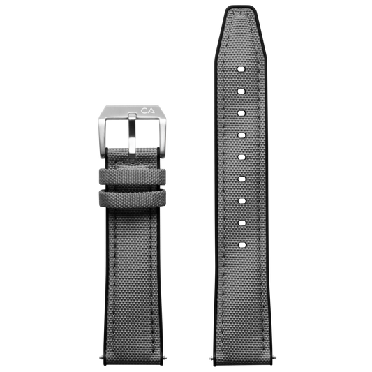 California Watch Co. 20mm Gray Nylon Rubber Hybrid Strap