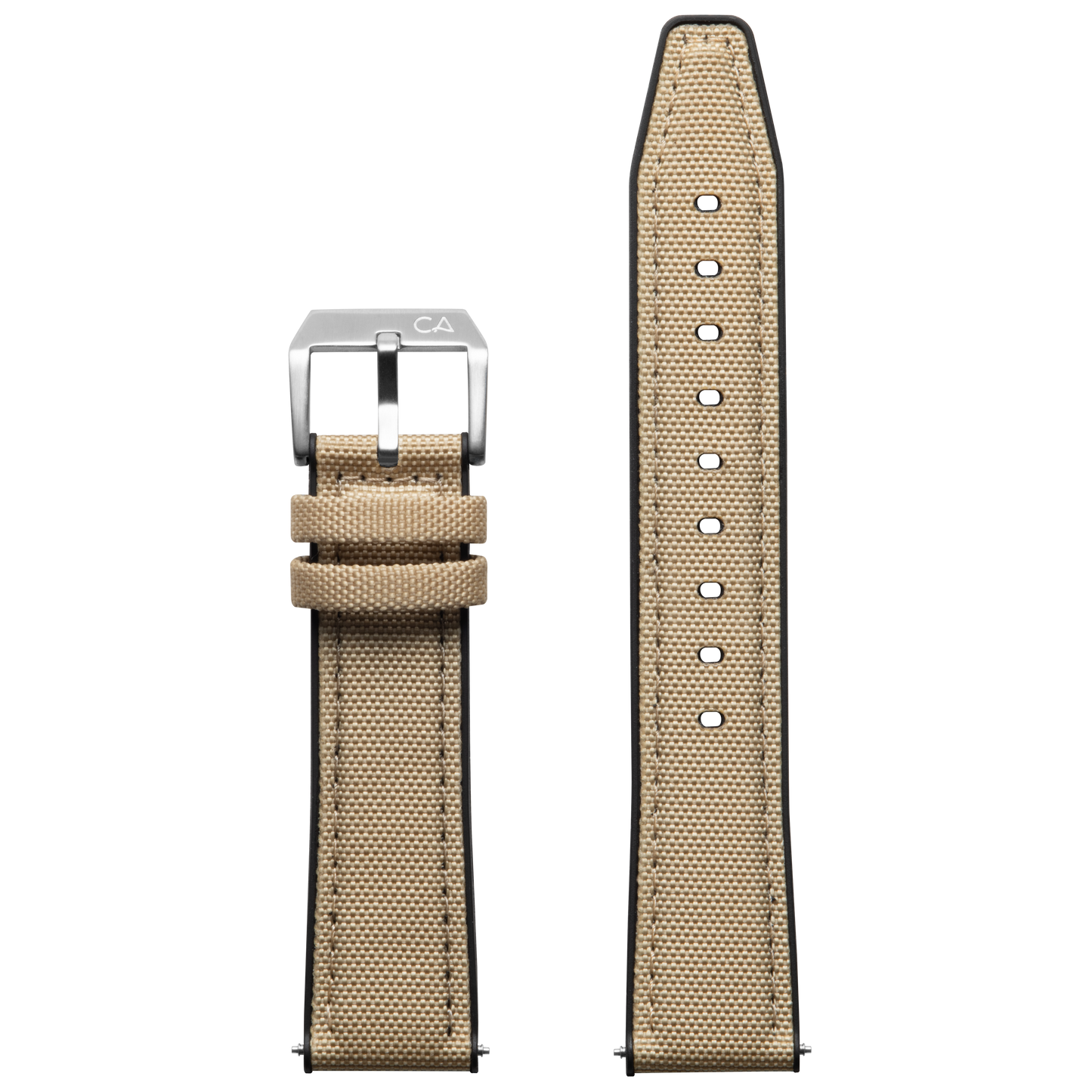 California Watch Co. 20mm Beige Nylon Rubber Hybrid Strap