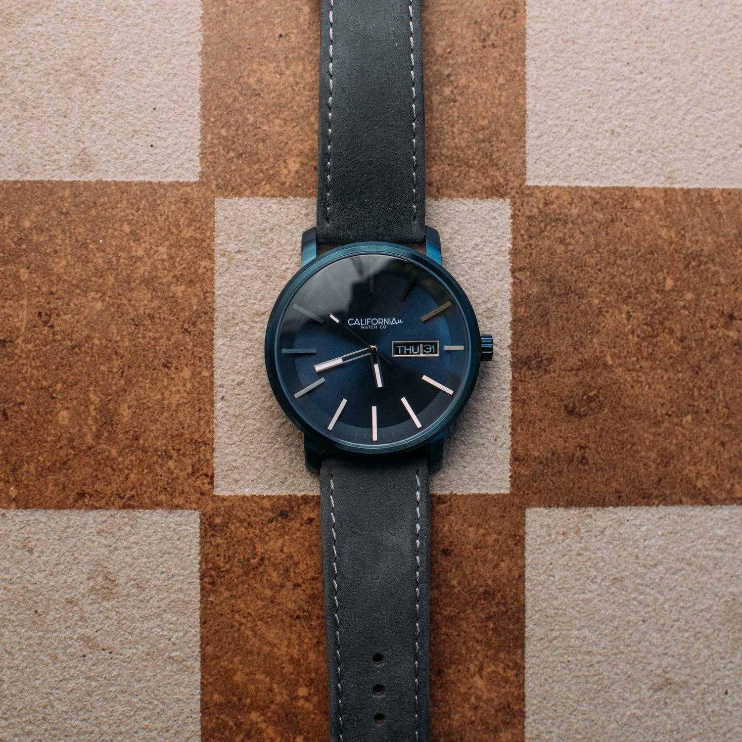 California Watch Co. Mojave Leather Deep Blue Gray