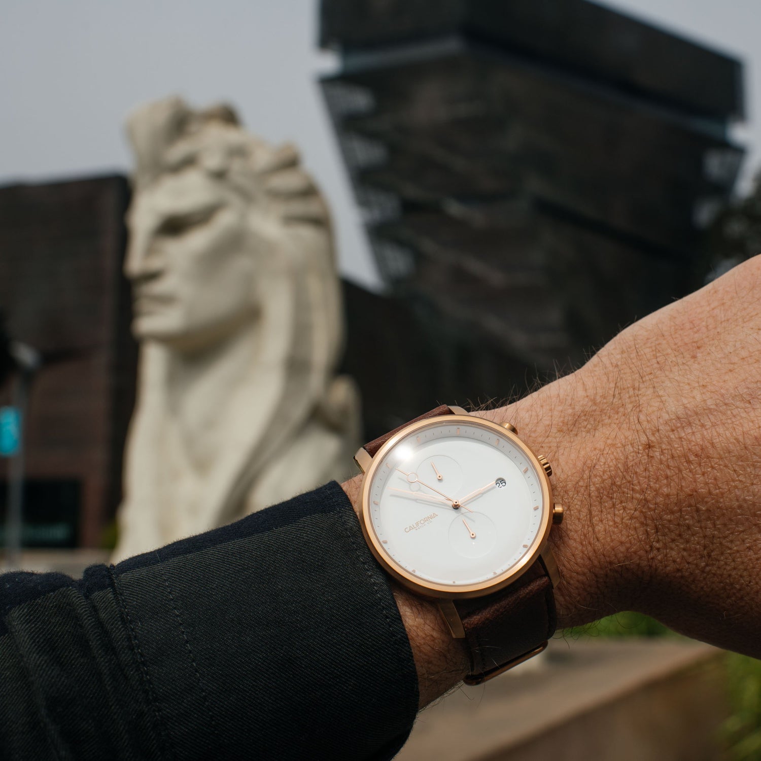 California Watch Co. Golden Gate Chrono Leather Rose Gold White