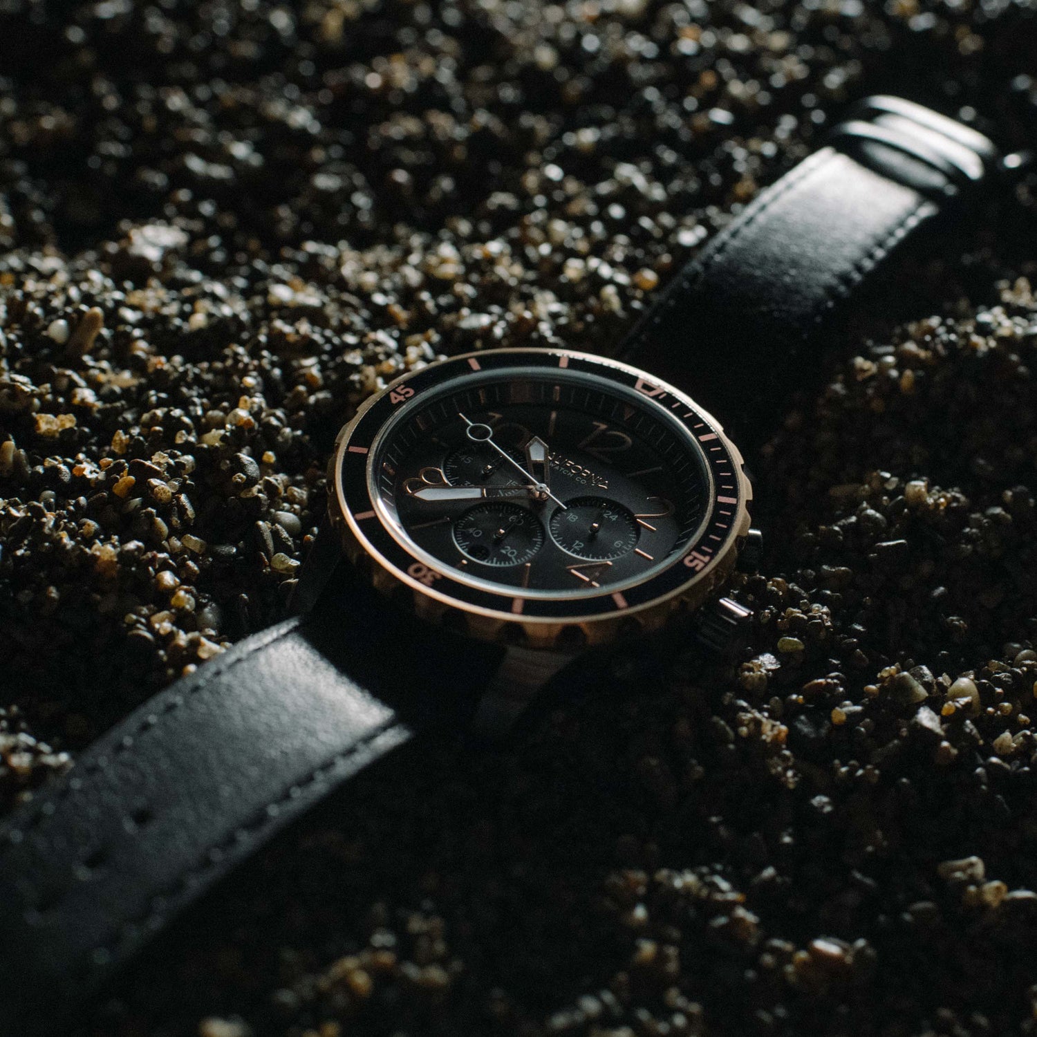 California Watch Co. Mavericks Chrono Leather Gunmetal Rose Gold