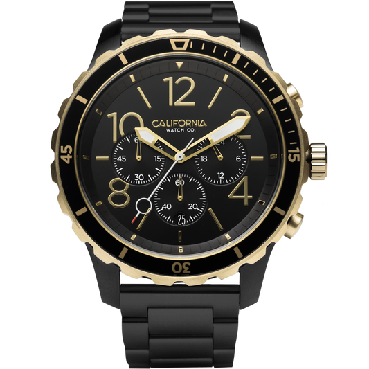 Mavericks Chrono SS All Black Gold California Watch Co