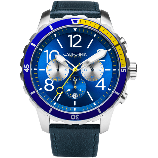 Mavericks Chrono Leather Navy Yellow