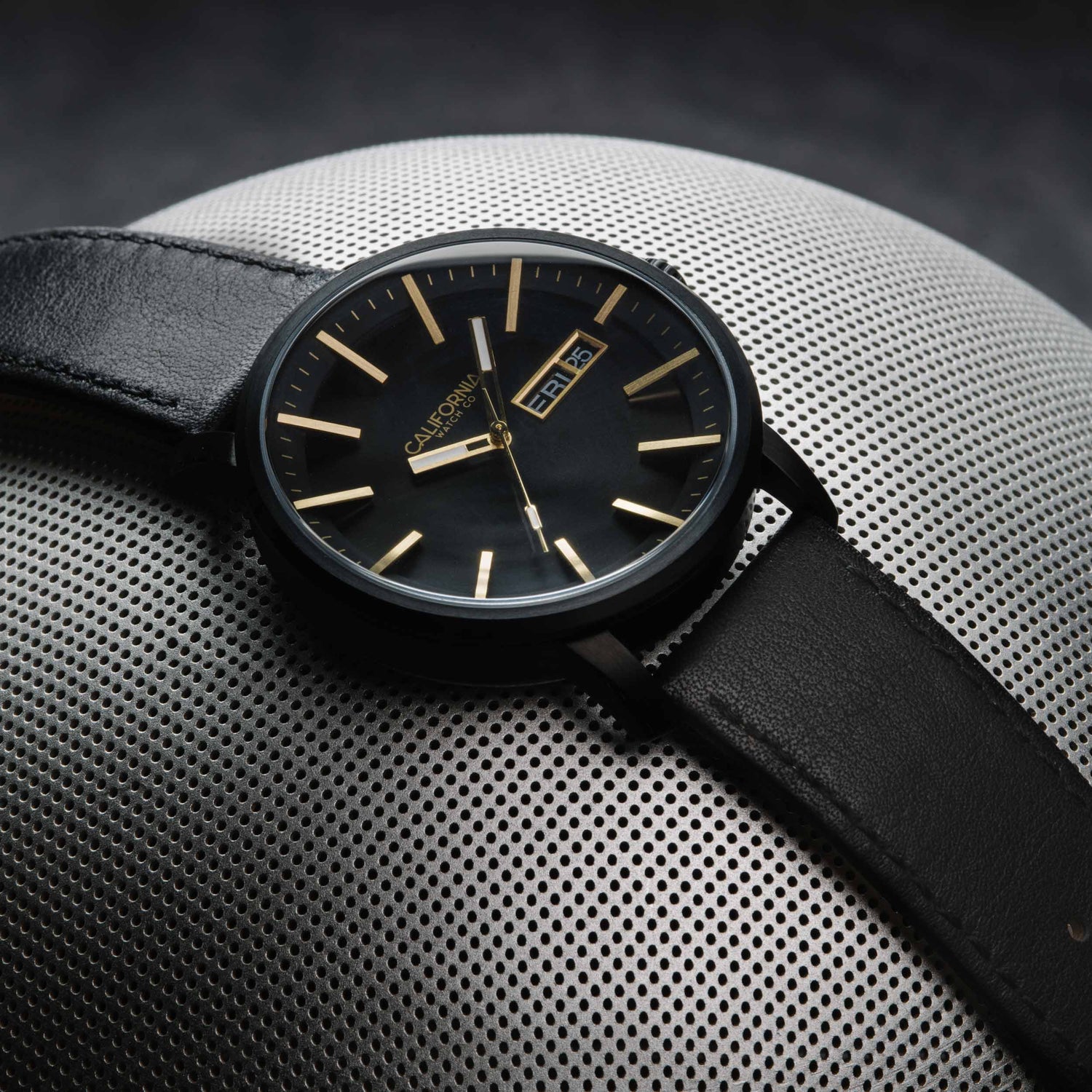 California Watch Co Mojave Leather All Black Gold