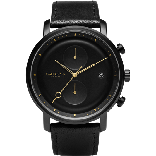 California Watch Co. Golden Gate Chrono Leather All Black Gold