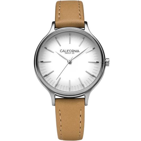 Laguna 34 Leather Natural White California Watch Co