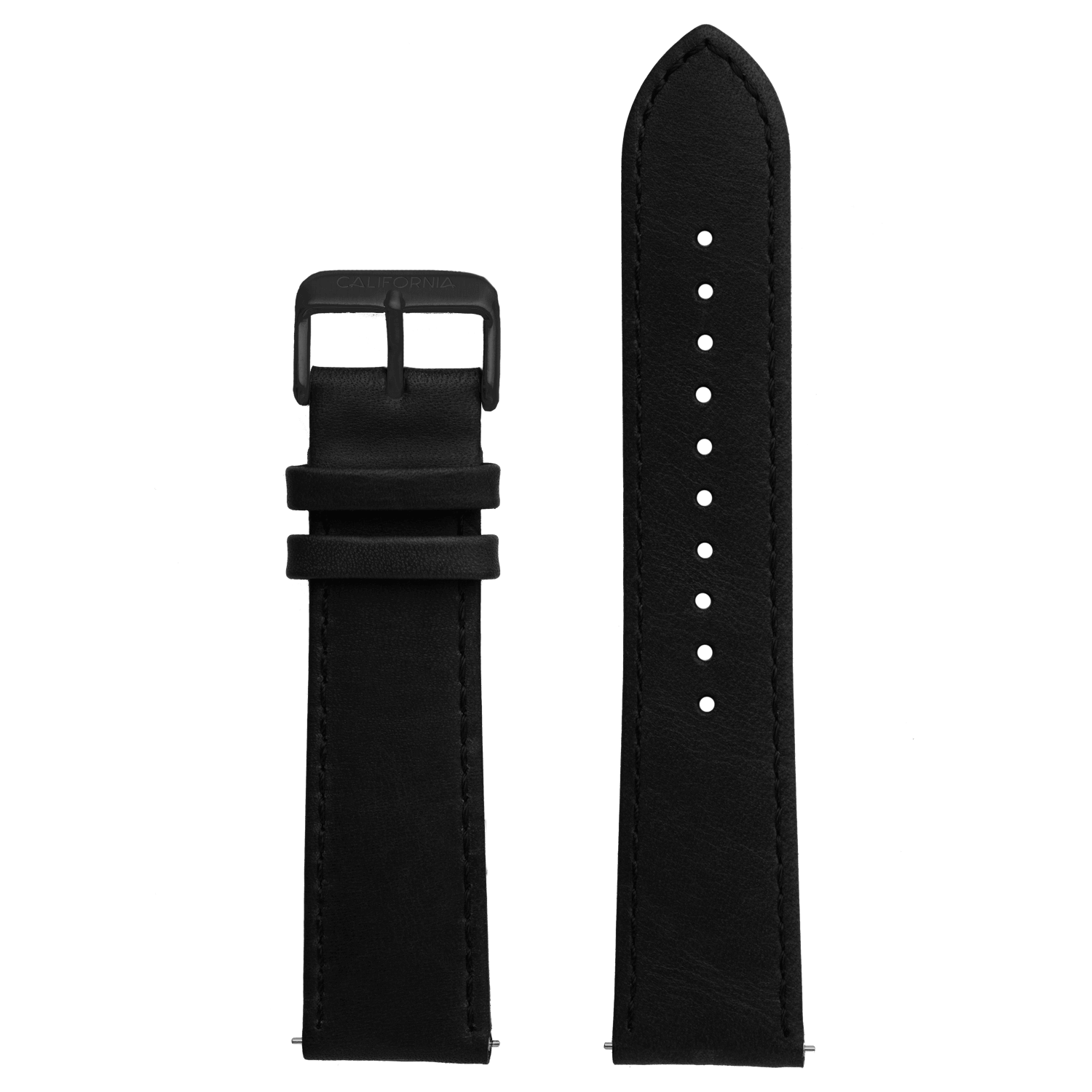 California Watch Co. 22mm Leather Strap All Black – Californiawatch.com