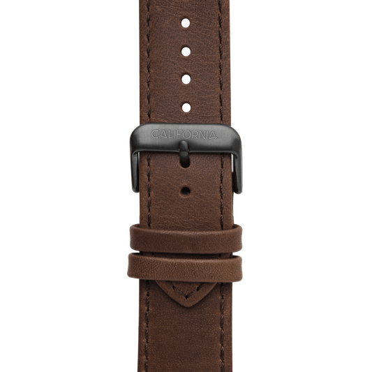 22mm Leather Dark Brown Gray