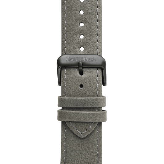 22mm Leather Gray Gunmetal