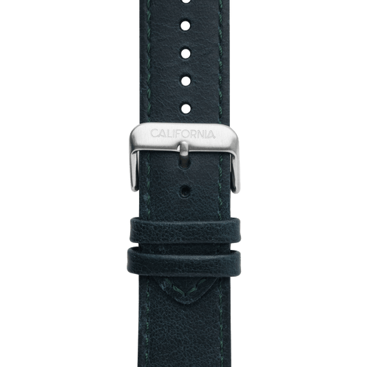 22mm Leather Navy Silver