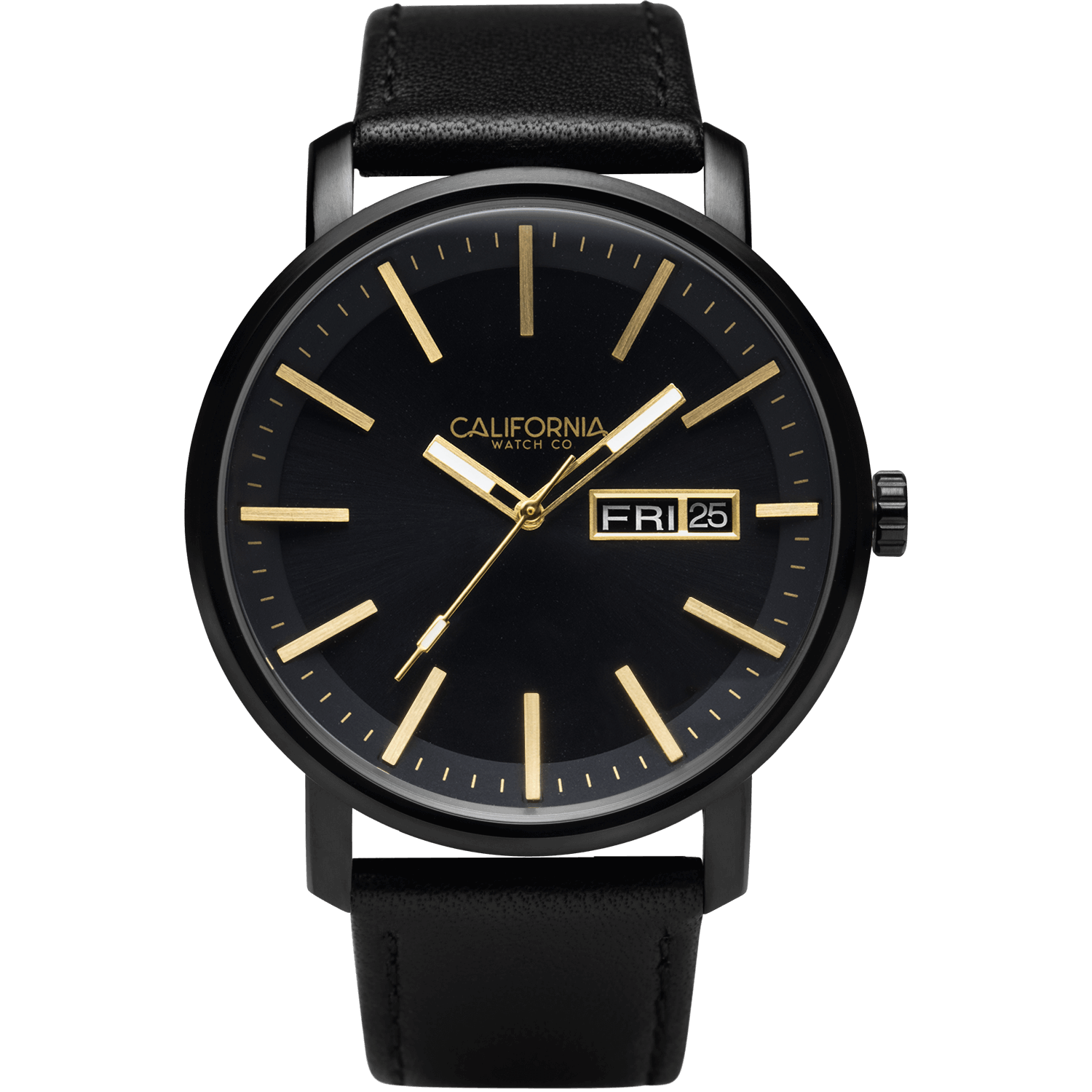 California Watch Co Mojave Leather All Black Gold
