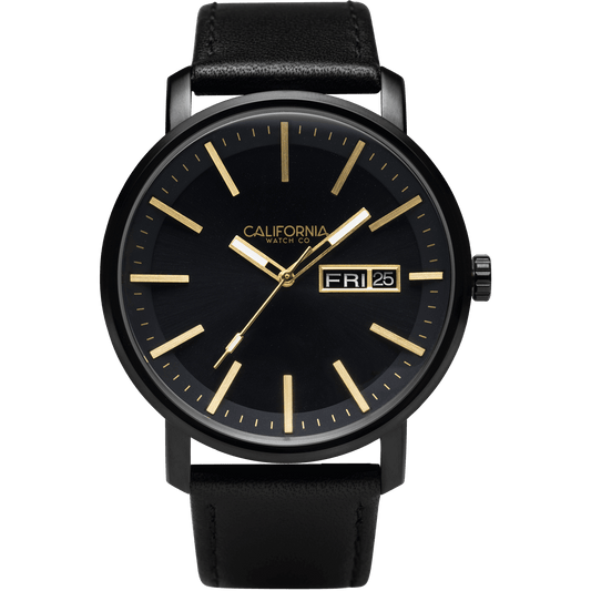 California Watch Co Mojave Leather All Black Gold