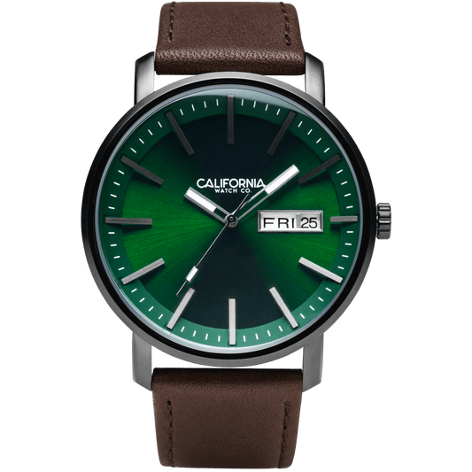 California Watch Co Mojave Leather Dark Brown Green