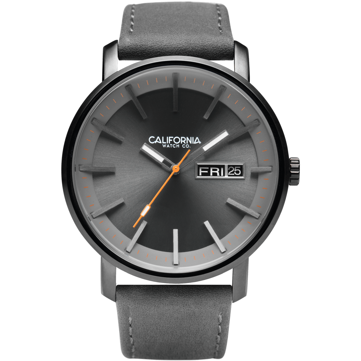 California Watch Co Mojave Leather Gunmetal Orange