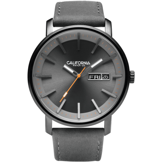 California Watch Co Mojave Leather Gunmetal Orange