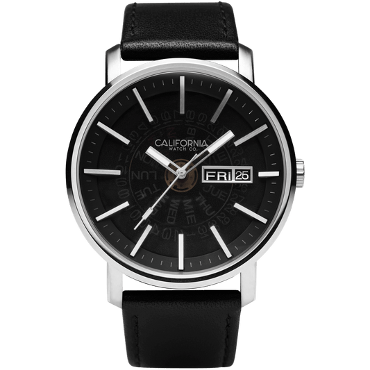 California Watch Co Mojave Leather Silver Black Smoke